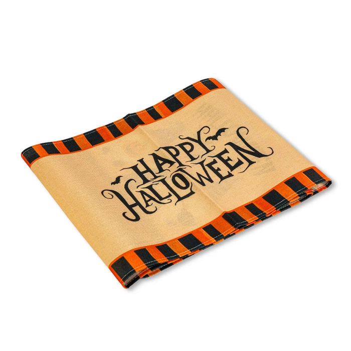 Halloween-i dekoráció - asztalterítő futó - halloween-i motívumokkal - 184 x 33 cm