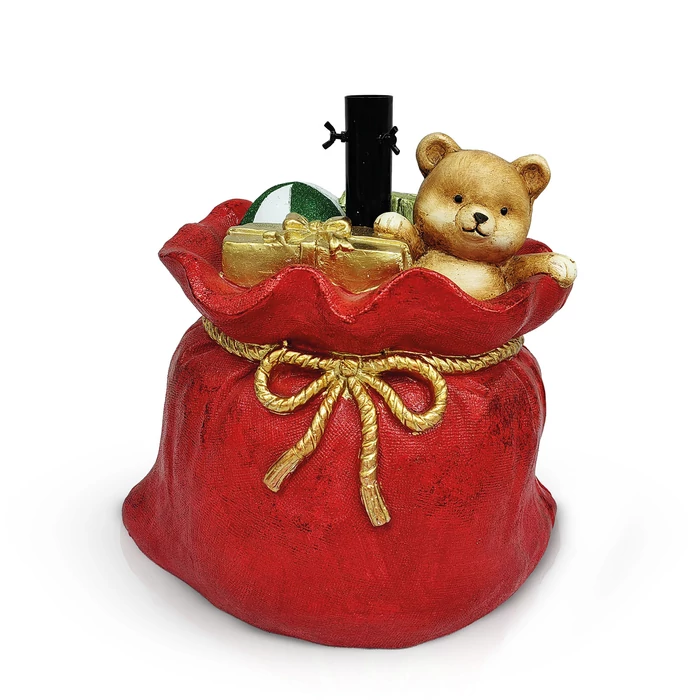 Karácsonyfatalp - mikulászsák - műkő - 41,5 x 31 x 42,5 cm