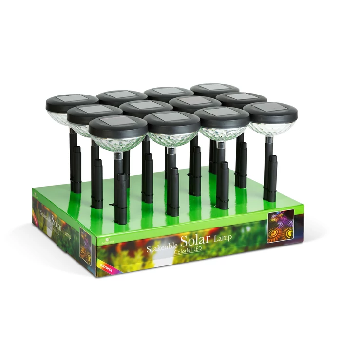 Leszúrható szolár lámpa - 1 + 1 melegfehér / RGB SMD LED - fekete - 53 x 11,4 cm