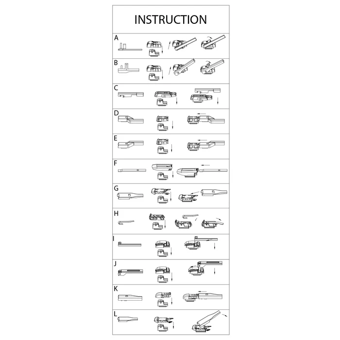 Ablaktörlő 21"/52,5 cm - 10 db adapterrel