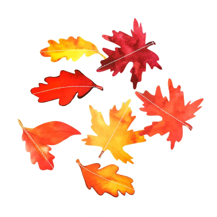 Őszi dekoráció - hulló falevelek - felakasztható - 2,1 m - 4 db / csomag