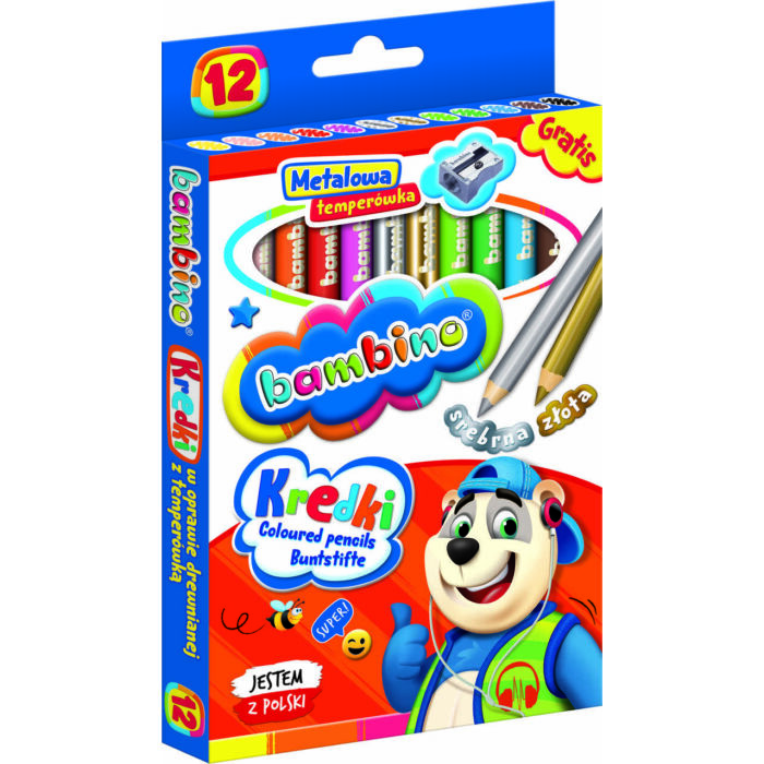 Bambino 12 színű ceruzakészlet faragóval