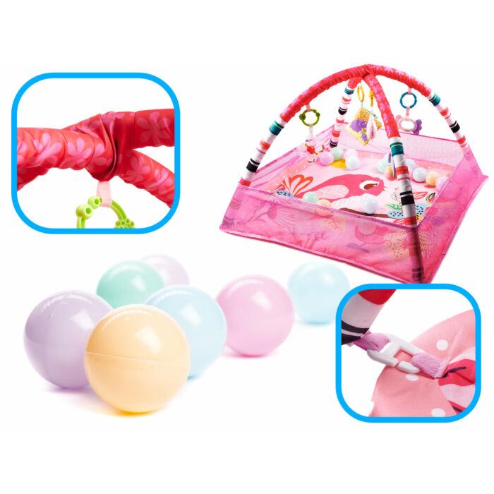 Baba játszószőnyeg labdákkal (rózsaszín)