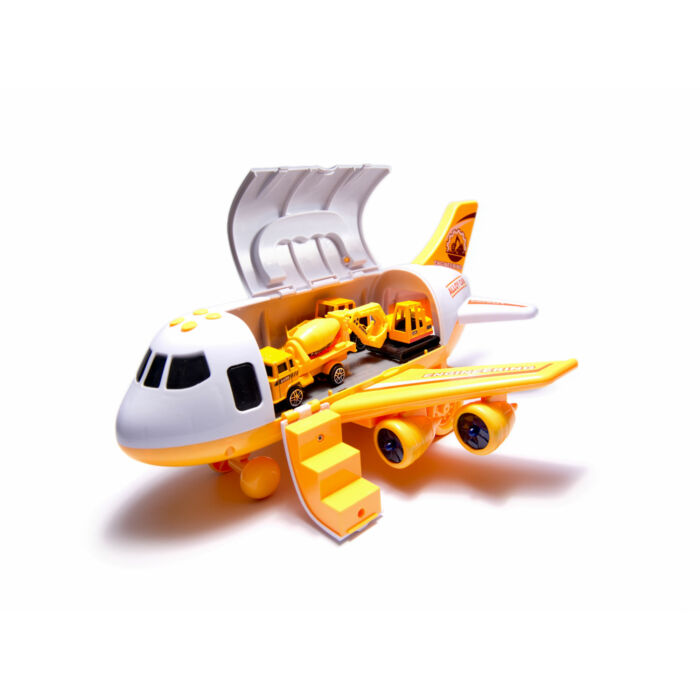Szállító repülőgép játék 3 építőipari járművel