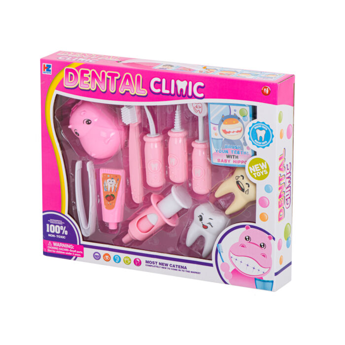 Víziló fogorvosi játék (rózsaszín)