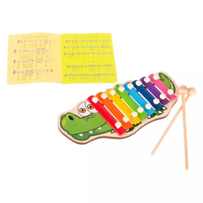 Krokodil formájú színes xilofon