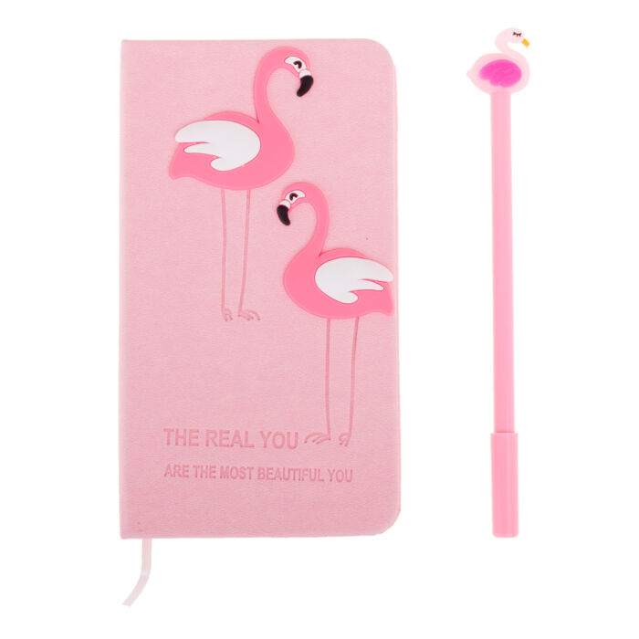 Flamingós jegyzetfüzet és toll szett