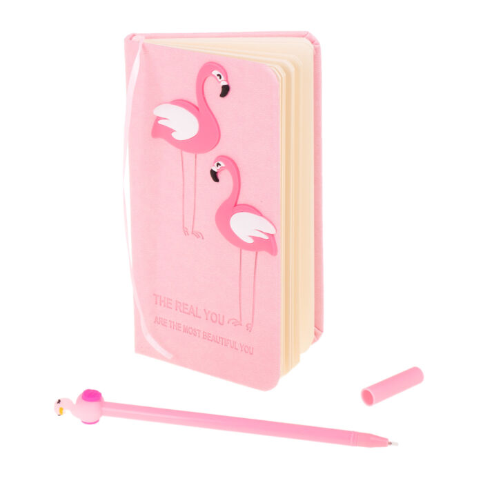 Flamingós jegyzetfüzet és toll szett