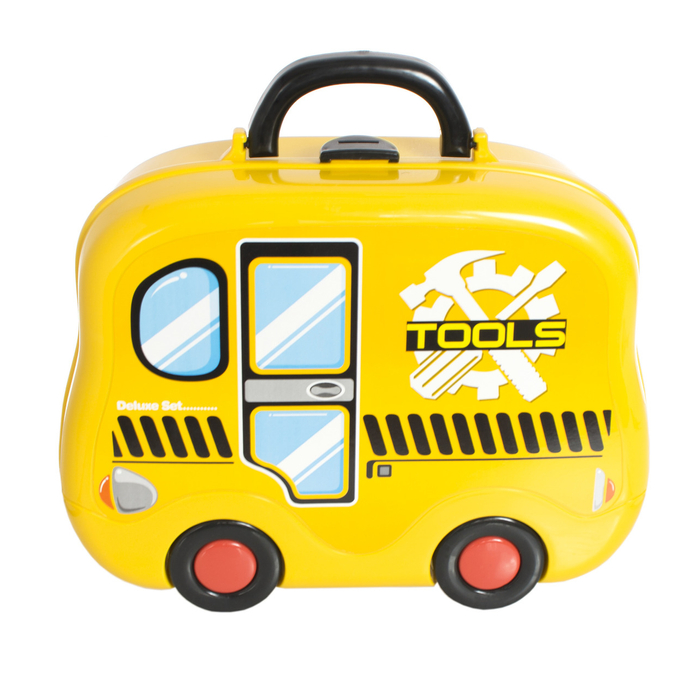 Barkácskészlet busz alakú bőröndben