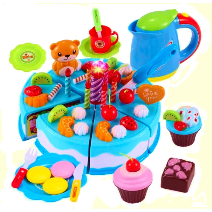 80 részes születésnapi torta készlet (kék)