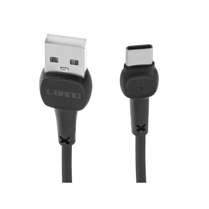 L-brno USB-TypeC kábel, 100cm, fekete