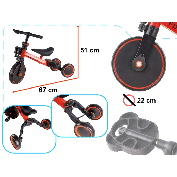 TRIKE FIX Mini tricikli (piros)
