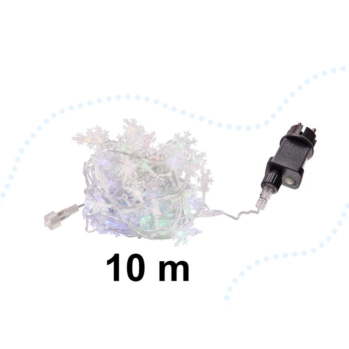 LED hópehely fénylánc 10m 100LED - többszínű