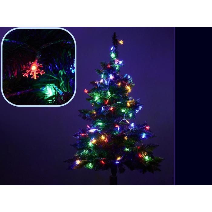 LED hópehely fénylánc 10m 100LED - többszínű