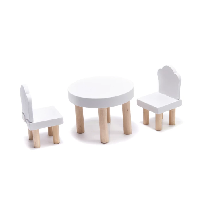 MDF fábol készült babaház + bútor 78cm fekete LED