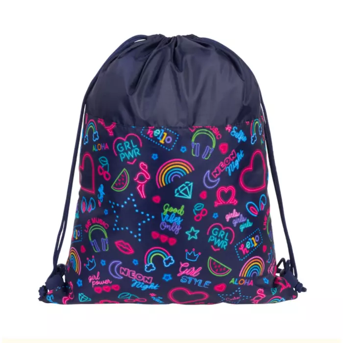 BAMBINO táska fekete-neon minták