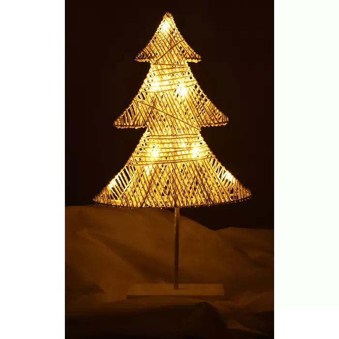 Karácsonyfa álló dekoráció 39cm 10LED - meleg sárga