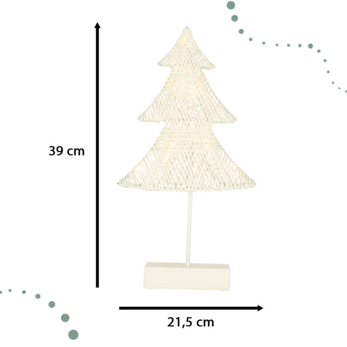 Karácsonyfa álló dekoráció 39cm 10LED - meleg sárga