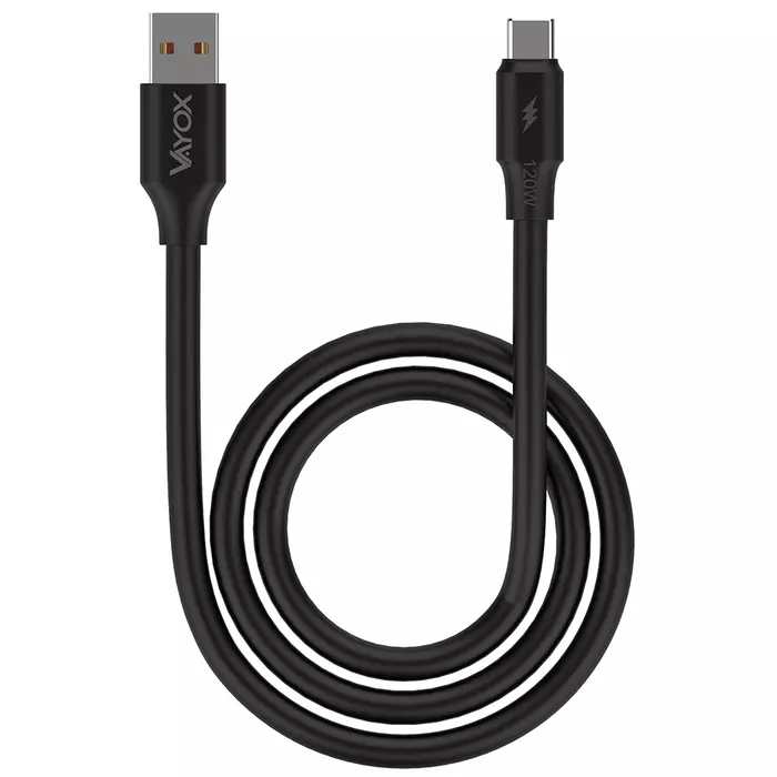 USB-USB-C kábel két véggel 120W 3A 1m - fekete