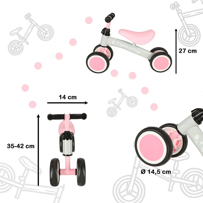 Trike Fix Apró terepjáró tricikli - rózsaszín