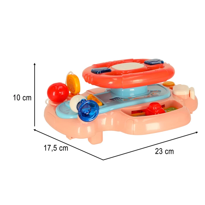 Interaktív kormánykerék – zenével és hanghatásokkal rózsaszín
