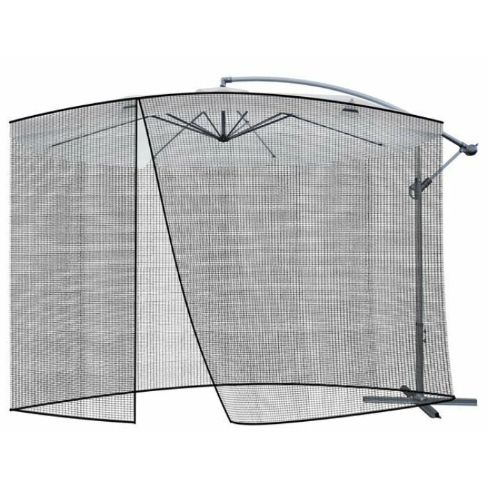 Kerti esernyő szúnyogháló 3,5 m - fekete