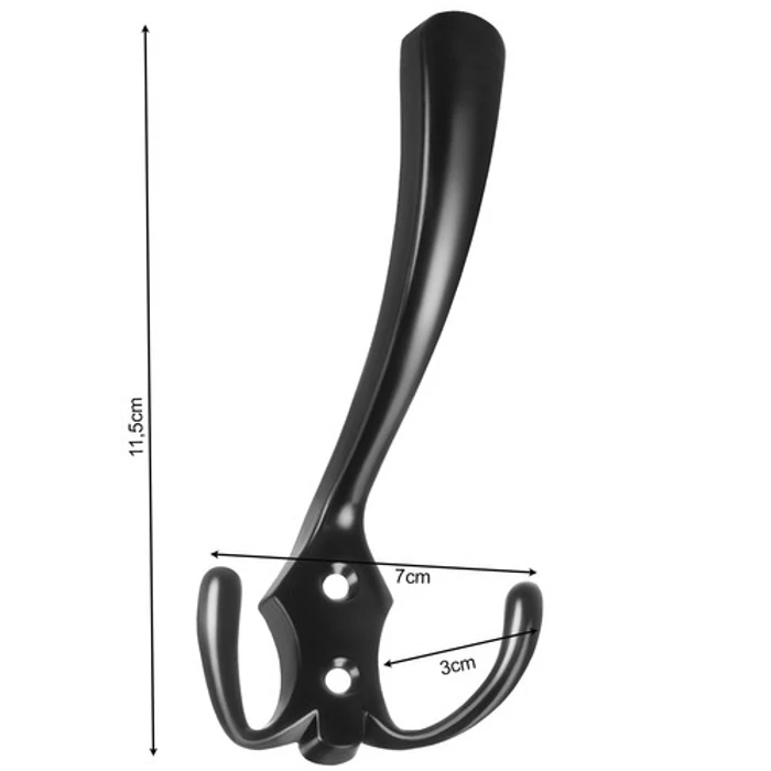 Fekete fali akasztó - 5 db-os készlet