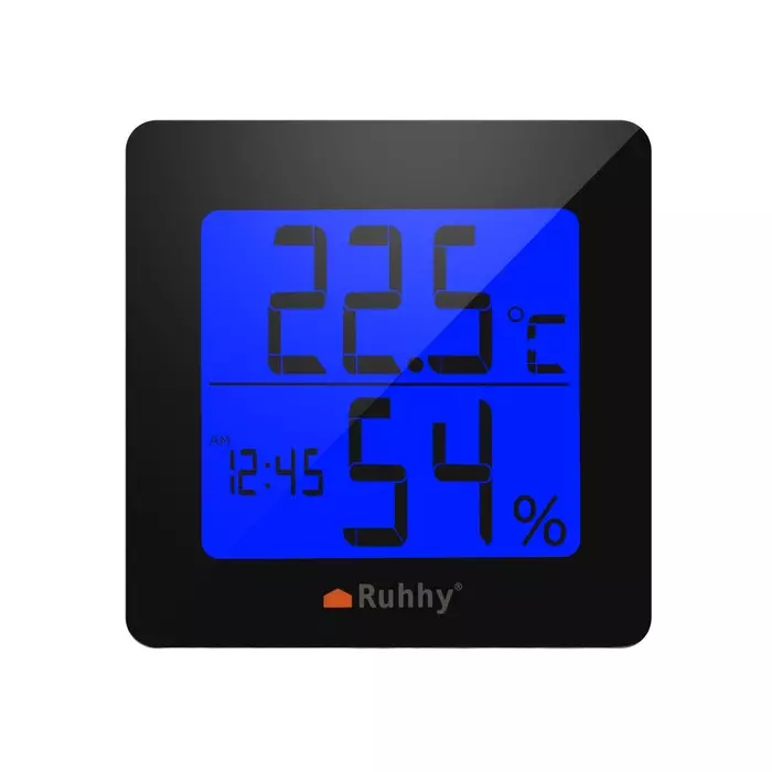 Digitális LCD kijelzős páratartalom- és hőmérő ébresztőórával