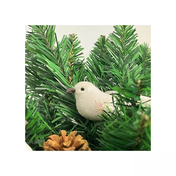 Ruhhy fehér madárkák karácsonyfadísz 2 db