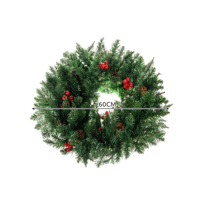 Karácsonyi ajtókoszorú 60cm XXL