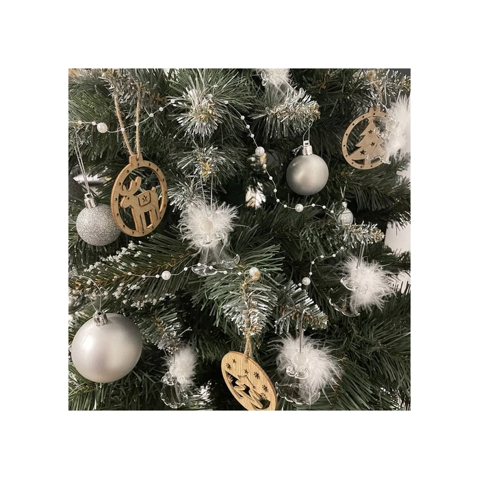 Átlátszó üveg angyal valódi tollakkal - 6 db