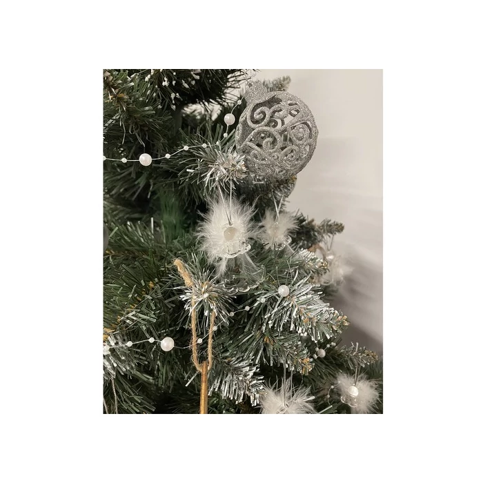 Átlátszó üveg angyal valódi tollakkal - 6 db