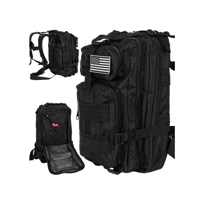 Turista hátizsák, fekete, 26 L