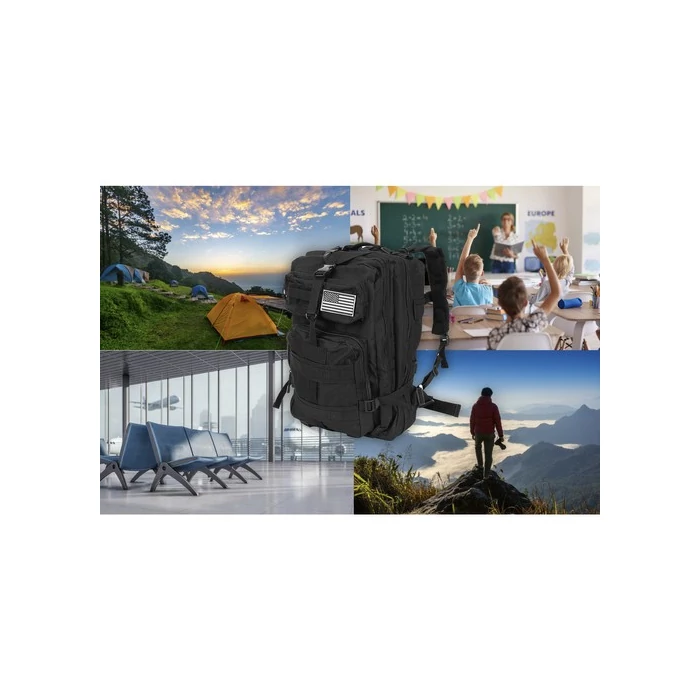 Turista hátizsák, fekete, 26 L