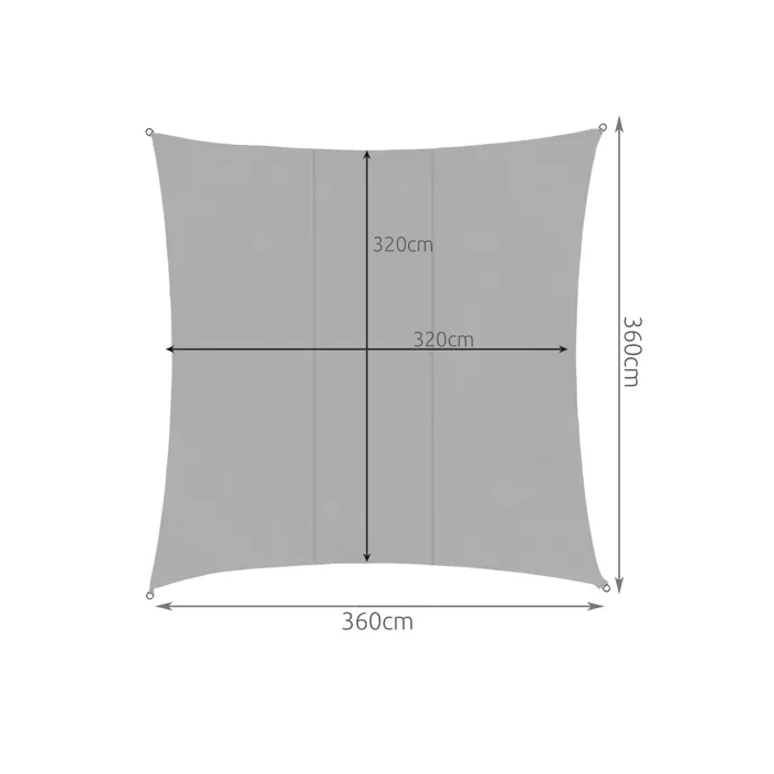 Napvitorla 3,6 x 3,6 m szürke