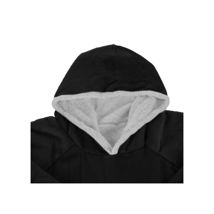 XXL plüss pulóver fekete 