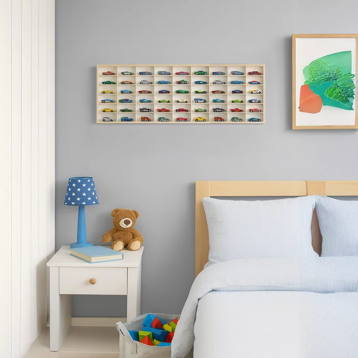 Fa polc játékoknak 54 rekesszel