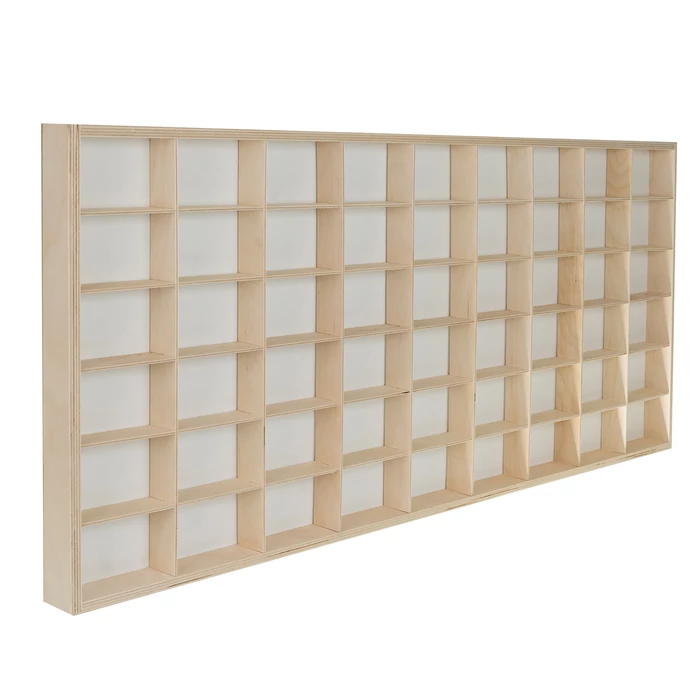 Fa polc játékoknak 54 rekesszel