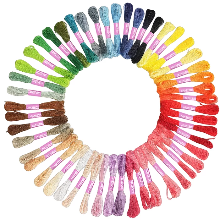 Színes hímzőfonal készlet, 50 db