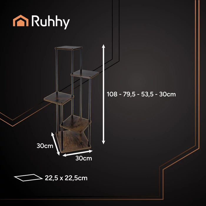 5 szintes loft virágállvány