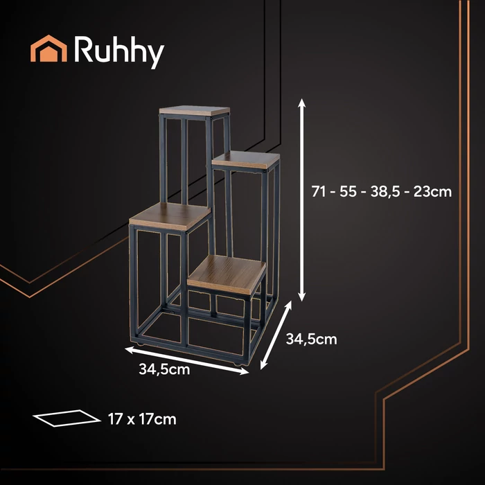 4 szintes loft virágállvány