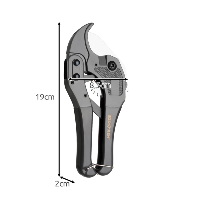 Csővágó olló kalibrálóval és rugóval