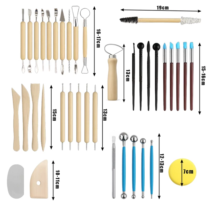 40 darabos agyagszobrász készlet tokban