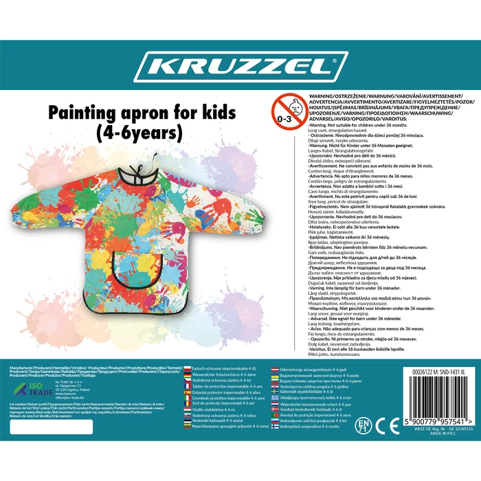 Vízálló védőkötény 4-6 éves gyerekeknek