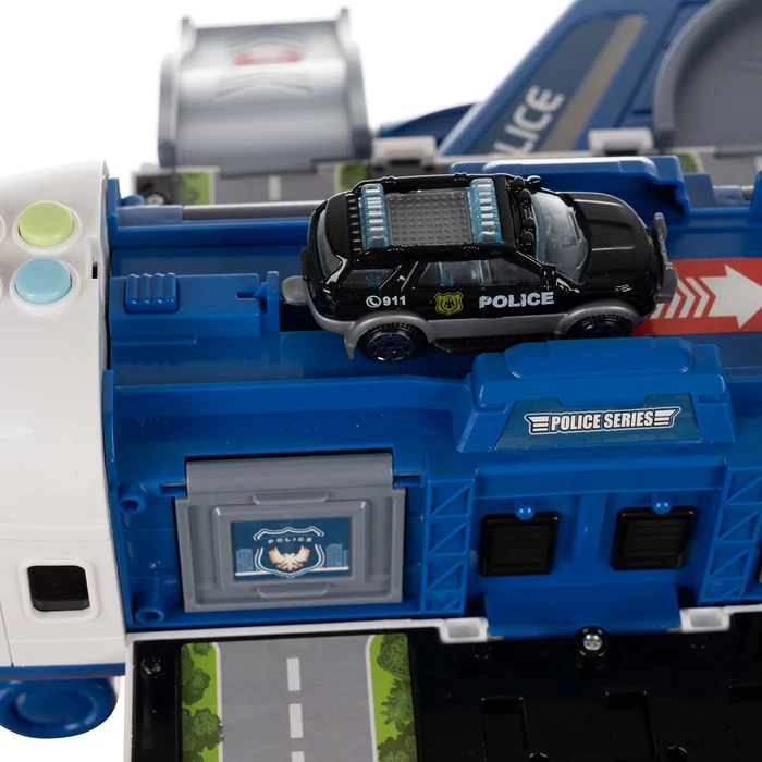 Összecsukható rendőrségi repülőgép és parkoló