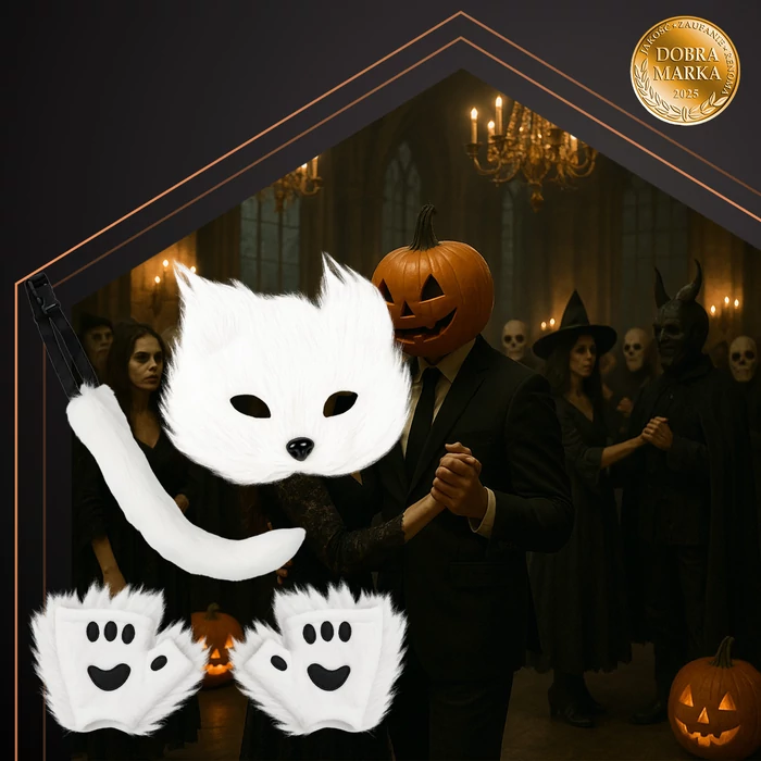 4 részes macska jelmez - fehér