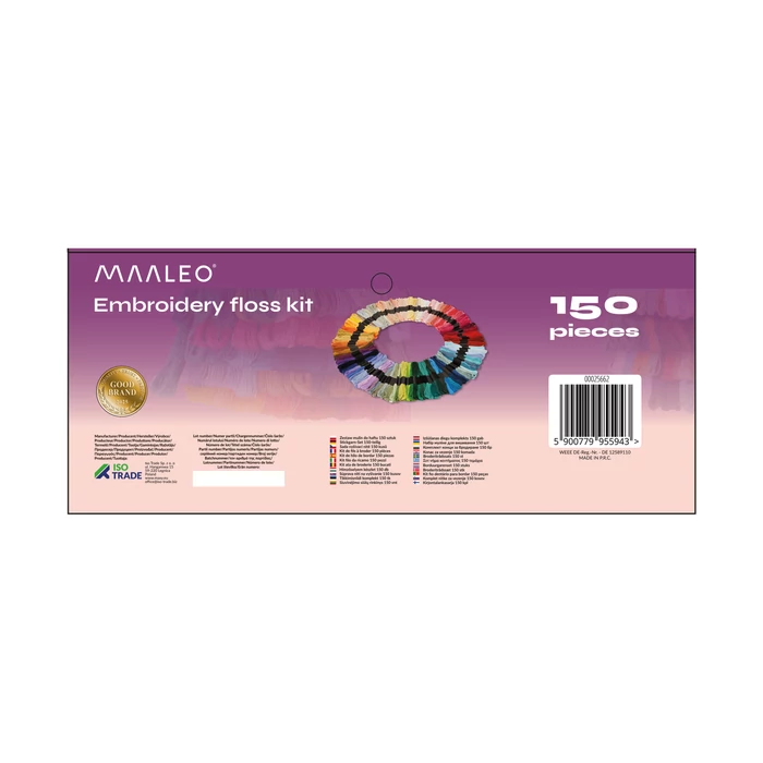 150 Színes hímzőfonal készlet vágóval