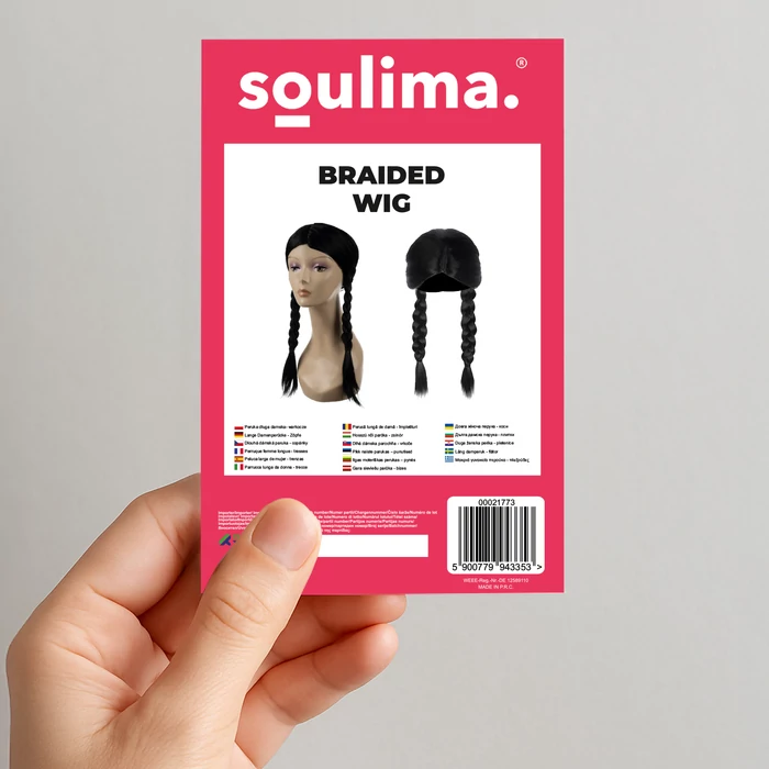 Hosszú fekete paróka - fonott