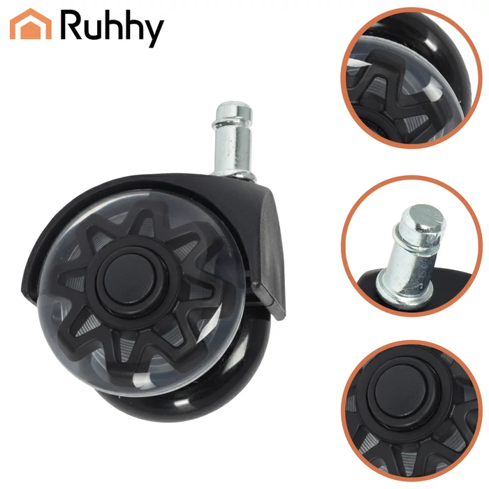 Fekete forgószék kerekek - 5 db