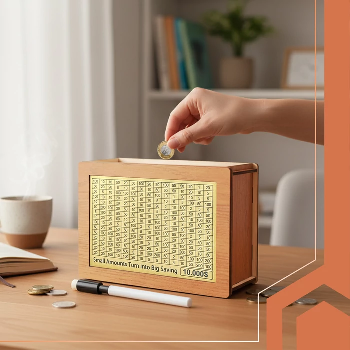 Pénzmegtakarító fa persely